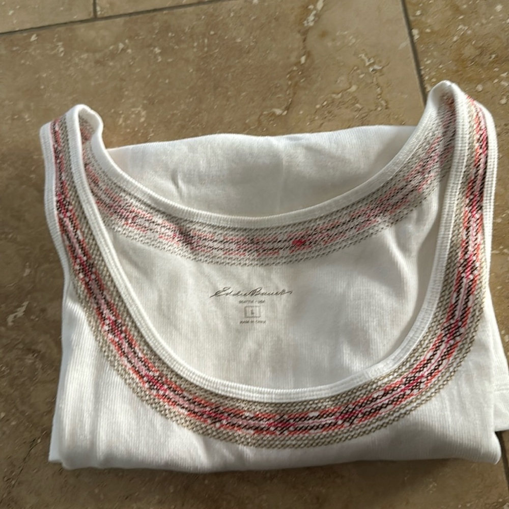 Women’s Eddie Bauer Ribbed Tank Top With Embroidered Neckline